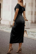 Load image into Gallery viewer, Off-Shoulder Short Sleeve Split Dress