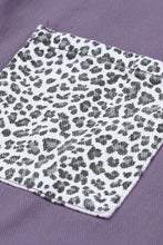 Load image into Gallery viewer, Double Take Leopard Contrast Denim Top