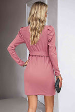 Load image into Gallery viewer, Tie Waist Long Puff Sleeve Dress