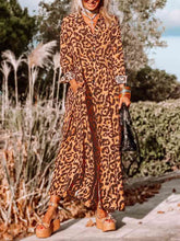Load image into Gallery viewer, Leopard Buttoned Maxi Dress