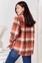 Load image into Gallery viewer, Double Take Plaid Collared Neck Long Sleeve Shirt
