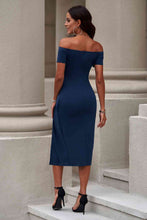 Load image into Gallery viewer, Off-Shoulder Short Sleeve Split Dress