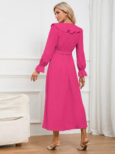 Load image into Gallery viewer, Surplice Tie Front Flounce Sleeve Dress