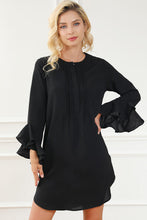 Load image into Gallery viewer, Round Neck Flare Sleeve Mini Dress