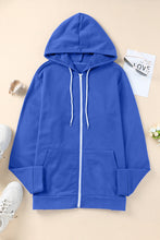 Load image into Gallery viewer, Plus Size Zip Up Hooded Jacket with Pocket
