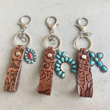 Load image into Gallery viewer, Turquoise Genuine Leather Key Chain
