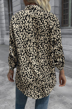 Load image into Gallery viewer, Double Take Leopard Roll-Tap Sleeve Shirt
