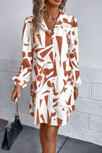 Load image into Gallery viewer, Geometric Long Sleeve Shirt Dress
