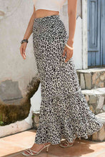 Load image into Gallery viewer, Leopard Print Frill Trim Maxi Skirt
