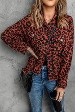 Load image into Gallery viewer, Double Take Leopard Print Raw Hem Jacket
