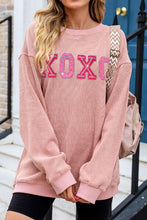 Load image into Gallery viewer, XOXO Round Neck Dropped Shoulder Sweatshirt
