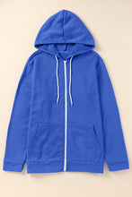 Load image into Gallery viewer, Plus Size Zip Up Hooded Jacket with Pocket
