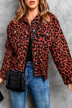 Load image into Gallery viewer, Double Take Leopard Print Raw Hem Jacket
