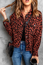 Load image into Gallery viewer, Double Take Leopard Print Raw Hem Jacket
