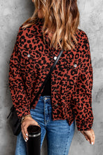 Load image into Gallery viewer, Double Take Leopard Print Raw Hem Jacket
