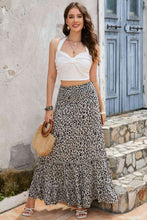 Load image into Gallery viewer, Leopard Print Frill Trim Maxi Skirt
