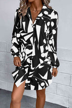 Load image into Gallery viewer, Geometric Long Sleeve Shirt Dress
