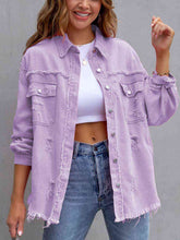 Load image into Gallery viewer, Distressed Drop Shoulder Denim Jacket
