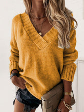 Load image into Gallery viewer, V-Neck Long Sleeve Knit Top
