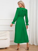 Load image into Gallery viewer, Surplice Tie Front Flounce Sleeve Dress
