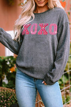 Load image into Gallery viewer, XOXO Round Neck Dropped Shoulder Sweatshirt
