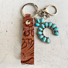 Load image into Gallery viewer, Turquoise Genuine Leather Key Chain
