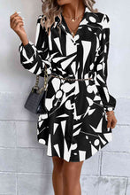 Load image into Gallery viewer, Geometric Long Sleeve Shirt Dress
