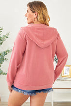 Load image into Gallery viewer, Plus Size Zip Up Hooded Jacket with Pocket
