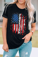 Load image into Gallery viewer, FREEDOM US Flag Graphic Round Neck Tee
