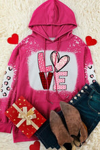 Load image into Gallery viewer, LOVE Heart Drawstring Dropped Shoulder Hoodie
