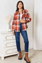 Load image into Gallery viewer, Double Take Plaid Collared Neck Long Sleeve Shirt
