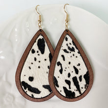 Load image into Gallery viewer, Teardrop Shape Wooden Dangle Earrings
