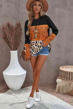 Load image into Gallery viewer, Mixed Print Color Block Long Sleeve Top
