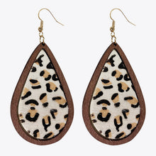 Load image into Gallery viewer, Teardrop Shape Wooden Dangle Earrings
