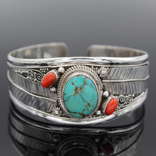 Load image into Gallery viewer, Turquoise Open Bracelet
