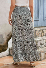 Load image into Gallery viewer, Leopard Print Frill Trim Maxi Skirt
