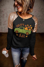 Load image into Gallery viewer, HAPPY FALL Graphic Sequin T-Shirt
