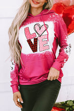 Load image into Gallery viewer, LOVE Heart Drawstring Dropped Shoulder Hoodie
