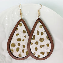 Load image into Gallery viewer, Teardrop Shape Wooden Dangle Earrings
