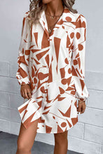 Load image into Gallery viewer, Geometric Long Sleeve Shirt Dress
