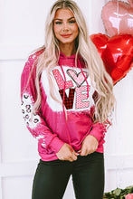 Load image into Gallery viewer, LOVE Heart Drawstring Dropped Shoulder Hoodie
