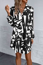 Load image into Gallery viewer, Geometric Long Sleeve Shirt Dress
