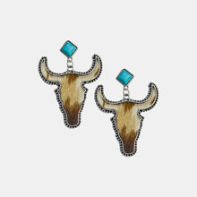 Load image into Gallery viewer, Bull Shape Turquoise Dangle Earrings
