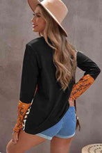 Load image into Gallery viewer, Mixed Print Color Block Long Sleeve Top
