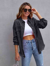 Load image into Gallery viewer, Distressed Drop Shoulder Denim Jacket
