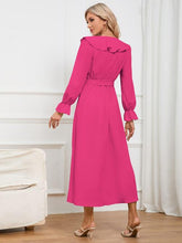 Load image into Gallery viewer, Surplice Tie Front Flounce Sleeve Dress
