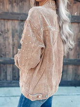 Load image into Gallery viewer, Studded Collared Neck Button Down Jacket
